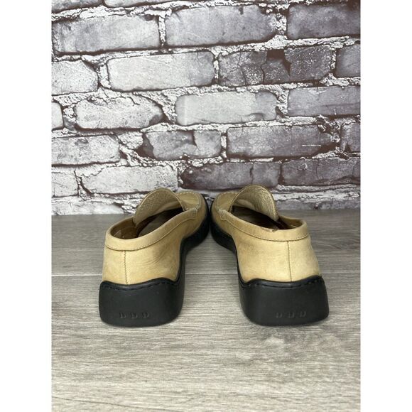 Duccio Del Duca Tan Leather Square Toe Wedge Designer Loafers Women 8.5M US/39EU - Picture 4 of 16